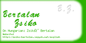 bertalan zsiko business card